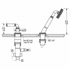 Franz Viegener Classic Deck-Mounted Round Handshower With Two Way Diverter Valve -UK Bathroom Products Sales Store ZFV133K30CP 4