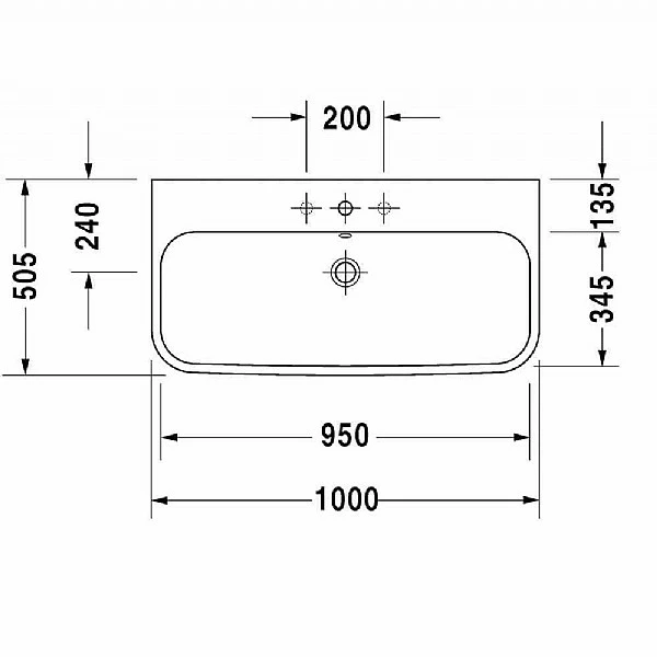 Duravit Happy D.2 Ground Furniture Basin 1000mm 5 Duravit Happy D.2 Ground Furniture Basin 1000mm - Image 3