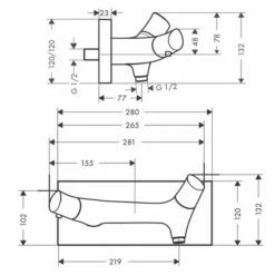 AXOR Starck Organic Exposed Shower Valve -UK Bathroom Products Sales Store ZHG12602000 4