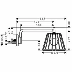 AXOR Nendo 1 Jet Wall Mounted Shower Head With Lamp 14 AXOR Nendo 1 Jet Wall Mounted Shower Head With Lamp -UK Bathroom Products Sales Store ZHG20631000 4