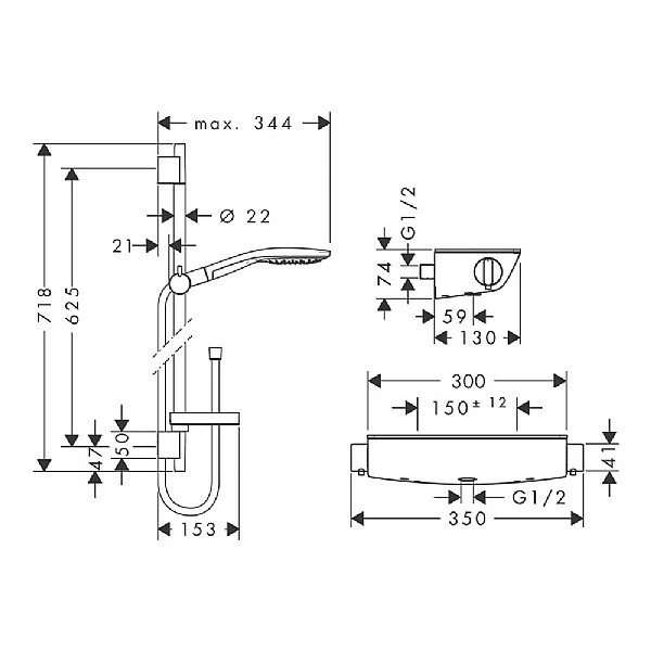 Hansgrohe Raindance Select S Exposed Shower System 4 Hansgrohe Raindance Select S Exposed Shower System - Image 2