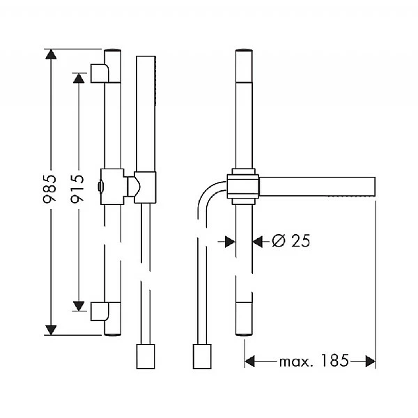 AXOR Starck Shower Set 900mm With 1jet Hand Shower 4 AXOR Starck Shower Set 900mm With 1jet Hand Shower - Image 2