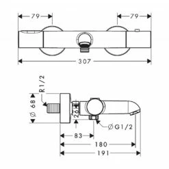 AXOR Citterio M Exposed Thermostatic Bath Shower Mixer -UK Bathroom Products Sales Store ZHG34435000 4