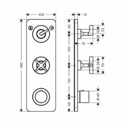 AXOR Citterio E Two Outlet Thermostatic Shower Valve 7 AXOR Citterio E Two Outlet Thermostatic Shower Valve -UK Bathroom Products Sales Store ZHG36703000 4