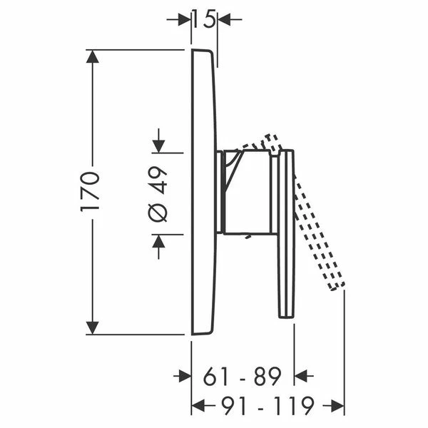 AXOR Citterio Single Lever Shower Valve 4 AXOR Citterio Single Lever Shower Valve - Image 2