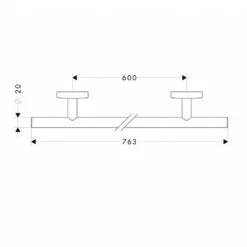 Hansgrohe Logis Bath Towel Holder 600mm 5 Hansgrohe Logis Bath Towel Holder 600mm -UK Bathroom Products Sales Store ZHG40516000 4