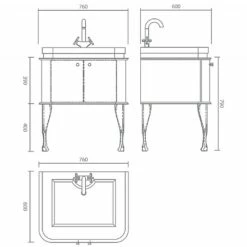 C.P. Hart Hoxton Satin Black Door Unit 760mm -UK Bathroom Products Sales Store ZHOXSB76DORGB 4
