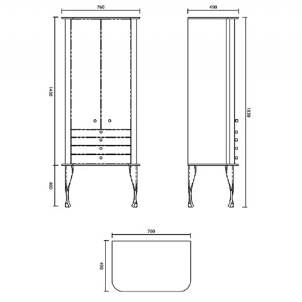C.P. Hart Hoxton Satin Black Tall Unit 760mm 4 C.P. Hart Hoxton Satin Black Tall Unit 760mm - Image 2