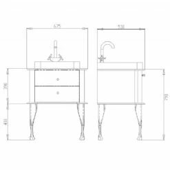 C.P. Hart Hoxton Satin Walnut Drawer Unit 675mm 5 C.P. Hart Hoxton Satin Walnut Drawer Unit 675mm -UK Bathroom Products Sales Store ZHOXSW67DRWGB 4