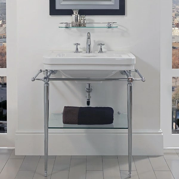 C.P. Hart London Basin Stand With Rails & Glass Shelf For 700mm Washbasin 4 C.P. Hart London Basin Stand With Rails & Glass Shelf For 700mm Washbasin - Image 2