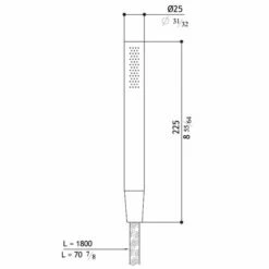 MGS Pencil Hand Shower And Hose 7 MGS Pencil Hand Shower And Hose -UK Bathroom Products Sales Store ZMGSAC920MSS 4