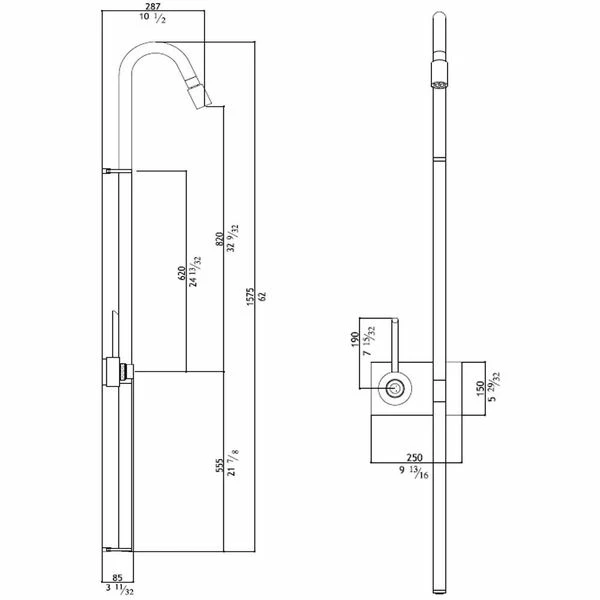 MGS Swan Neck Thermostatic Shower Column 4 MGS Swan Neck Thermostatic Shower Column - Image 2