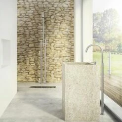 MGS Swan Neck Freestanding Shower Column With Handshower -UK Bathroom Products Sales Store ZMGSCB406MSS 3