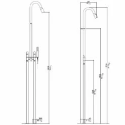 MGS Swan Neck Freestanding Shower Column With Handshower -UK Bathroom Products Sales Store ZMGSCB406MSS 4