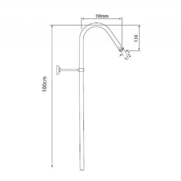 C.P. Hart Original / Arc Swan Neck Riser Kit For Bath & Shower Mixer 1600mm 4 C.P. Hart Original / Arc Swan Neck Riser Kit For Bath & Shower Mixer 1600mm - Image 2