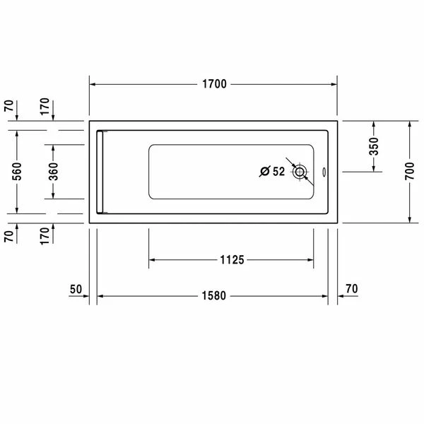 Duravit Starck 3 Single-Ended Inset Bath 4 Duravit Starck 3 Single-Ended Inset Bath - Image 2