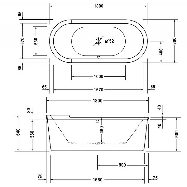 Duravit Starck 1 Freestanding Oval Bath 7 Duravit Starck 1 Freestanding Oval Bath - Image 5