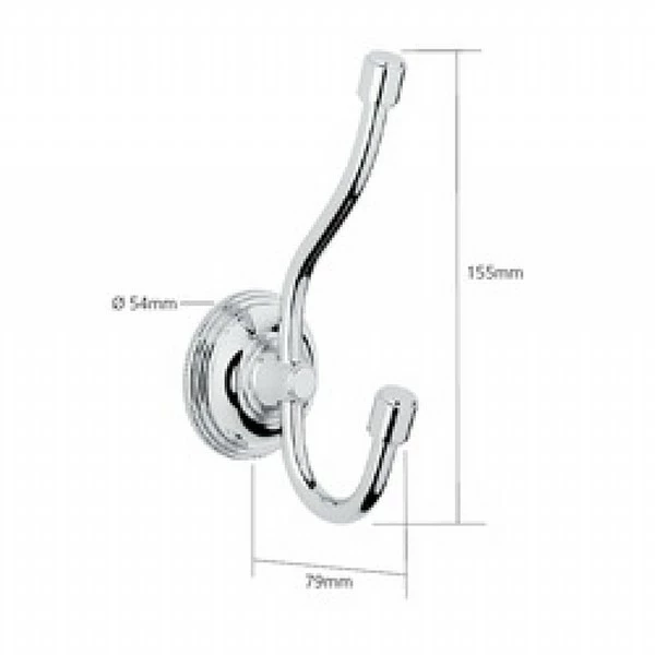Samuel Heath Style Moderne Double Robe Hook 4 Samuel Heath Style Moderne Double Robe Hook - Image 2