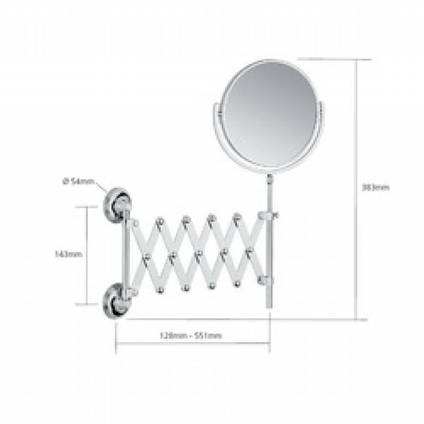 Samuel Heath Style Moderne Extending Mirror Plain / Magnifying 4 Samuel Heath Style Moderne Extending Mirror Plain / Magnifying - Image 2