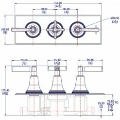 Samuel Heath Style Moderne Dual Shower Valve Cross/Lever Handles -UK Bathroom Products Sales Store ZSTYV602TMCP 4