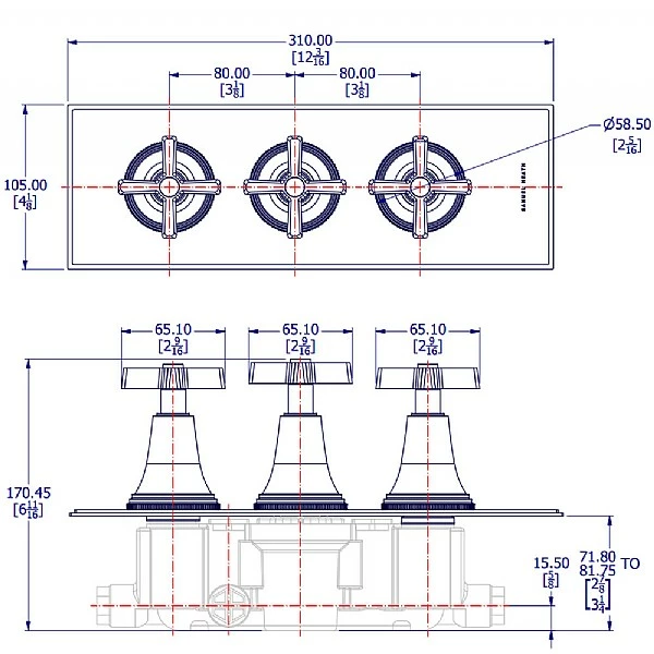 Samuel Heath Style Moderne Two Way Shower Valve Cross Handles 6 Samuel Heath Style Moderne Two Way Shower Valve Cross Handles - Image 4