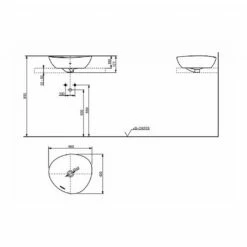 TOTO TA Series Asymmetric Washbowl 460mm 9 TOTO TA Series Asymmetric Washbowl 460mm -UK Bathroom Products Sales Store ZTOL4704E 4