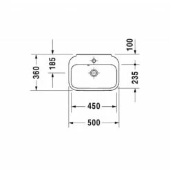 Duravit Happy D.2 Handrinse Basin 500mm 7 Duravit Happy D.2 Handrinse Basin 500mm -UK Bathroom Products Sales Store cDUR0100709500000 4