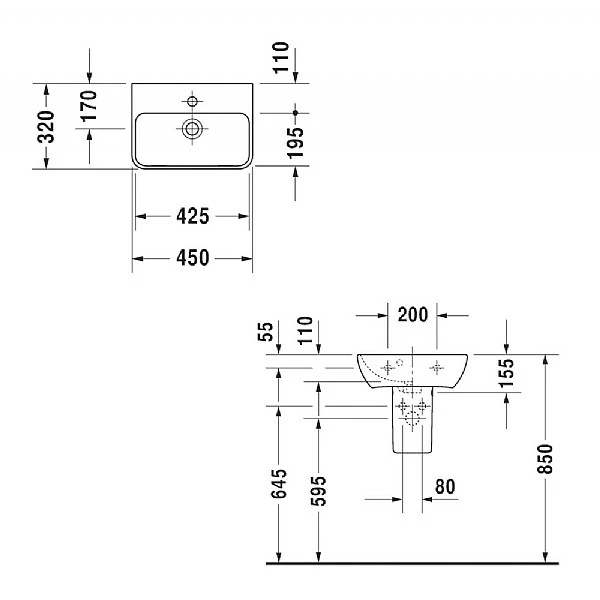 Duravit ME By Starck Handbasin 4 Duravit ME By Starck Handbasin - Image 2