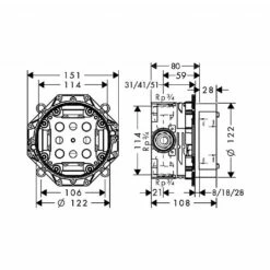 AXOR Ibox Universal Basic Set -UK Bathroom Products Sales Store cHAN02001700180 4