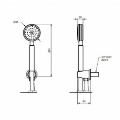 C.P. Hart Epoch Wall-Mounted Handshower Set With Fixed Wall Bracket -UK Bathroom Products Sales Store sCPHEP9120CP 4