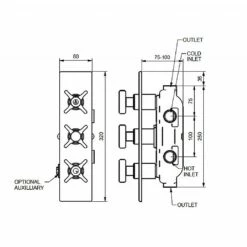 C.P. Hart Epoch Double Outlet Concealed Thermostatic Shower Valve -UK Bathroom Products Sales Store sCPHEP9201CP 4
