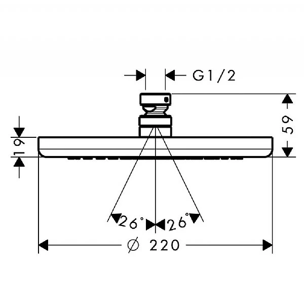 Hansgrohe Croma Round 220mm Shower Head 4 Hansgrohe Croma Round 220mm Shower Head - Image 2