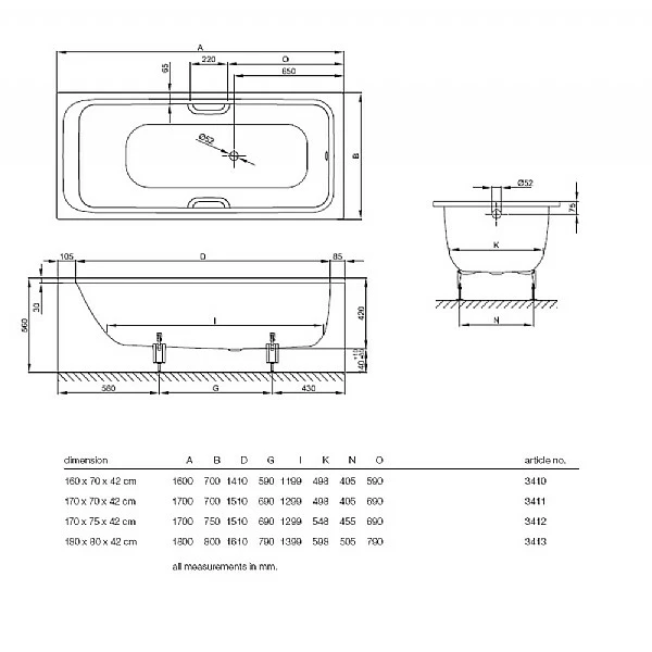 Bette Select Steel Inset Bath 4 Bette Select Steel Inset Bath - Image 3