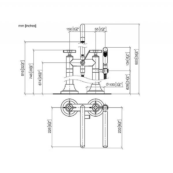 Dornbracht VAIA Freestanding Two Hole Bath Mixer With Hand Shower 4 Dornbracht VAIA Freestanding Two Hole Bath Mixer With Hand Shower - Image 2