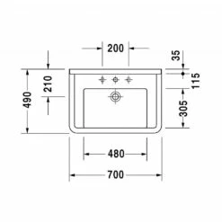 Duravit Starck 3 Furniture Basin 700mm 5 Duravit Starck 3 Furniture Basin 700mm -UK Bathroom Products Sales Store zzcDUR0100304700000 4