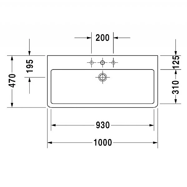 Duravit Vero Grounded Washbasin 1000mm 4 Duravit Vero Grounded Washbasin 1000mm - Image 2