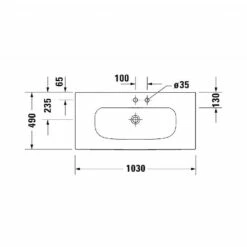 Duravit Viu Furniture Basin 1030mm 7 Duravit Viu Furniture Basin 1030mm -UK Bathroom Products Sales Store zzcDUR0102344100000 5