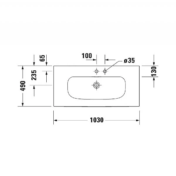 Duravit Viu Furniture Basin 1030mm 5 Duravit Viu Furniture Basin 1030mm - Image 3