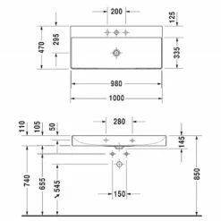Duravit DuraSquare Washbasin 1000mm -UK Bathroom Products Sales Store zzcDUR0102353100041 4