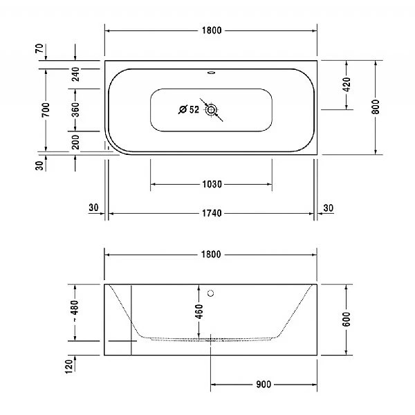 Duravit Happy D.2 Right Corner Bathtub 1800x800mm With Integrated Panel 4 Duravit Happy D.2 Right Corner Bathtub 1800x800mm With Integrated Panel - Image 2