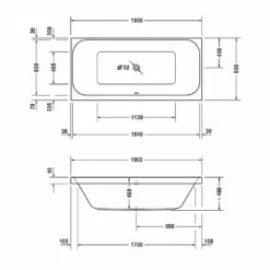Duravit Happy D.2 Bathtub 1900x900mm 5 Duravit Happy D.2 Bathtub 1900x900mm -UK Bathroom Products Sales Store zzcDUR010700328000000000 4