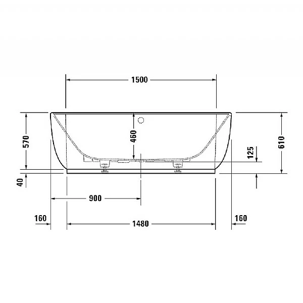 Duravit Luv Back-To-Wall Bath 1800x950mm 7 Duravit Luv Back-To-Wall Bath 1800x950mm - Image 5