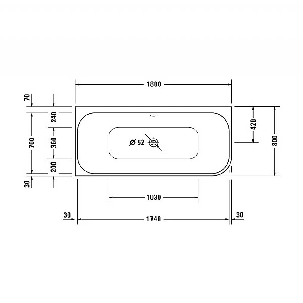 Duravit Happy D.2 Plus Left Corner Bathtub 1800x800mm With Graphite Integrated Panel 5 Duravit Happy D.2 Plus Left Corner Bathtub 1800x800mm With Graphite Integrated Panel - Image 3