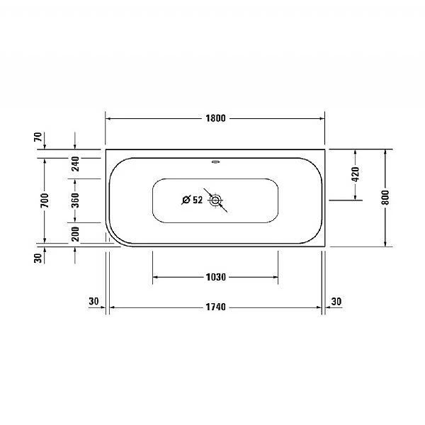 Duravit Happy D.2 Plus Right Corner Bathtub 1800x800mm With Graphite Integrated Panel 5 Duravit Happy D.2 Plus Right Corner Bathtub 1800x800mm With Graphite Integrated Panel - Image 3