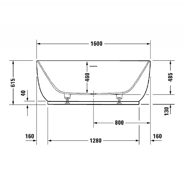 Duravit Luv Freestanding Bath 1600x750mm 5 Duravit Luv Freestanding Bath 1600x750mm - Image 3