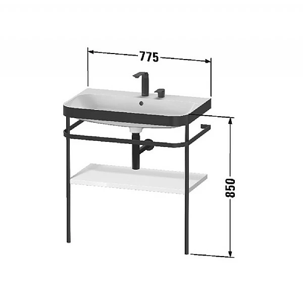 Duravit Happy D.2 Plus C-Bonded Stand Set With Shelf 775x490mm 4 Duravit Happy D.2 Plus C-Bonded Stand Set With Shelf 775x490mm - Image 2