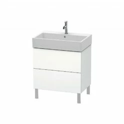 Duravit L-Cube Floorstanding Vanity Unit With Two Pull-Out Compartments For Vero Air Basin 684x459mm