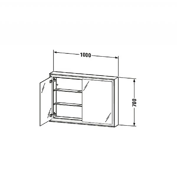 Duravit L-Cube LED Mirror Cabinet 1000x700mm 4 Duravit L-Cube LED Mirror Cabinet 1000x700mm - Image 2