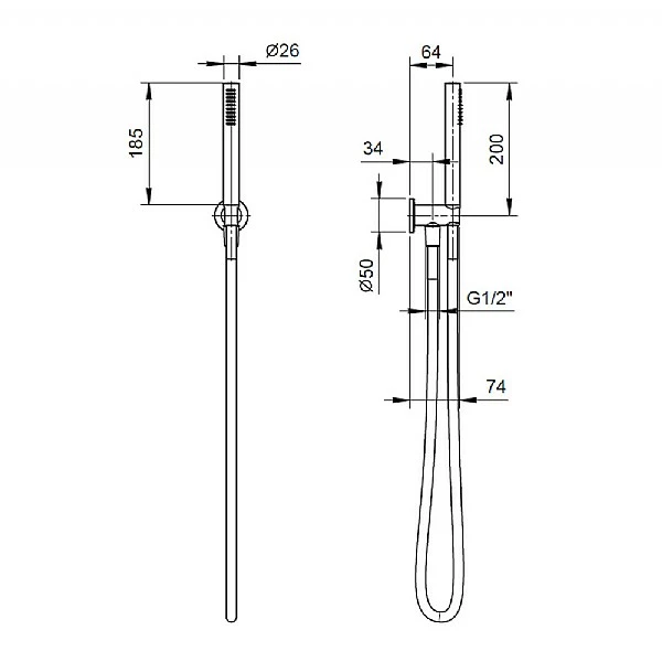 Fantini Handshower Set With Wall Outlet Bracket 4 Fantini Handshower Set With Wall Outlet Bracket - Image 2