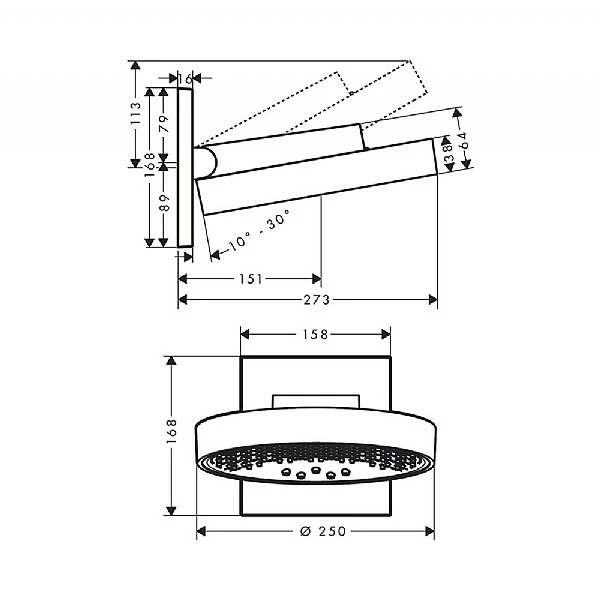 Hansgrohe Rainfinity Shower Head 250mm 3jet With Wall Connector 4 Hansgrohe Rainfinity Shower Head 250mm 3jet With Wall Connector - Image 2